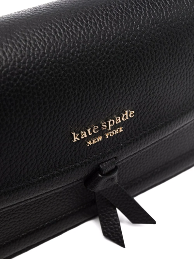 Kate Spade Logo-plaque Clutch Bag In Black