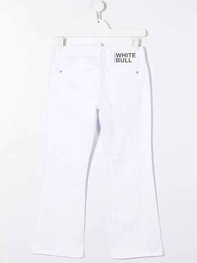 Shop Dsquared2 Teen Flared Denim Jeans In White