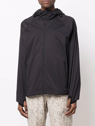 Shop Kenzo Rear Logo-print Hooded Jacket In Black
