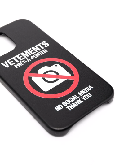 Shop Vetements Logo-print Iphone 12 Pro Max Case In Black