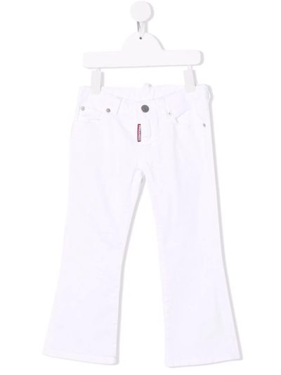 Shop Dsquared2 Flared Denim Jeans In White