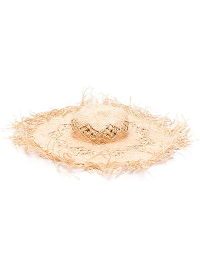 Shop Ruslan Baginskiy Woven Straw Sunhat In Neutrals