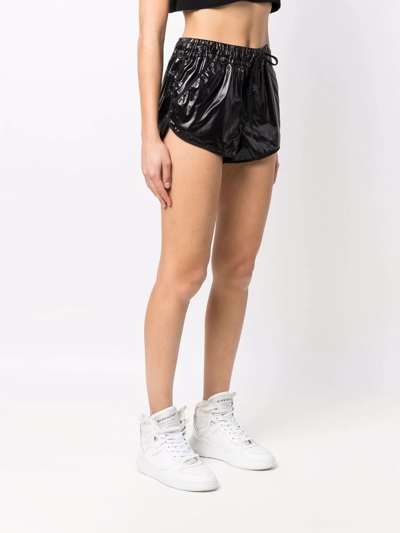Shop Moncler High-waisted Mini Shorts In Black