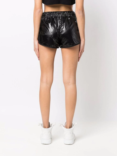 Shop Moncler High-waisted Mini Shorts In Black
