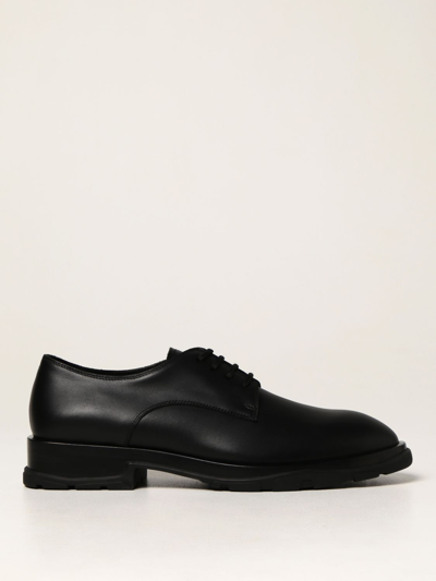 Shop Alexander Mcqueen Leather Derby Shoes In Black