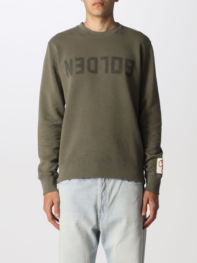 Shop Golden Goose Cotton Sweatshirt With Logo In Olive