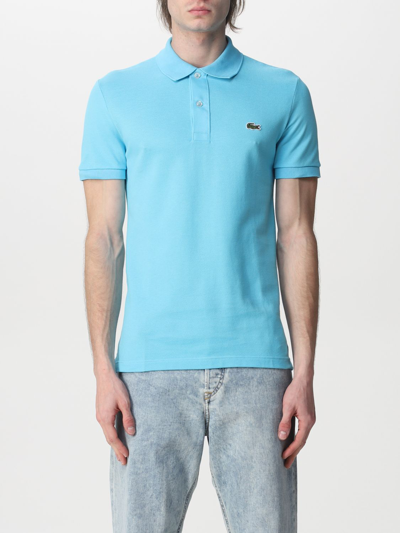 Shop Lacoste Basic Polo Shirt With Logo In Turquoise