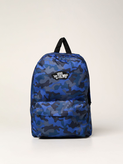Shop Vans Backpack In Camouflage Canvas In Blue