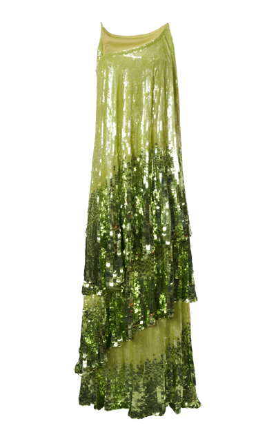 Shop Valentino Women's Asymmetric Embroidered Silk Chiffon Gown In Multi