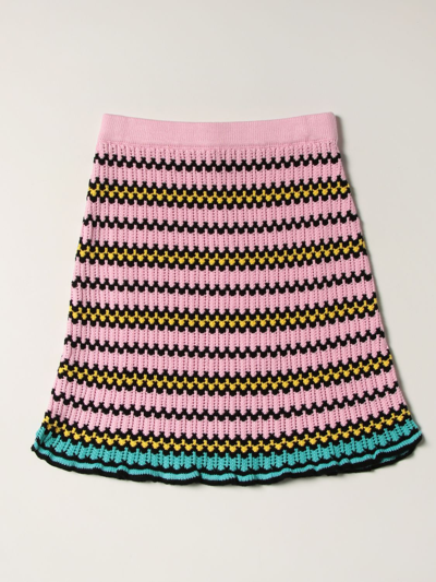 Shop Marni Jacquard Knit Skirt In Pink