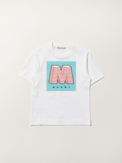 Shop Marni T-shirt With Logo Print In White