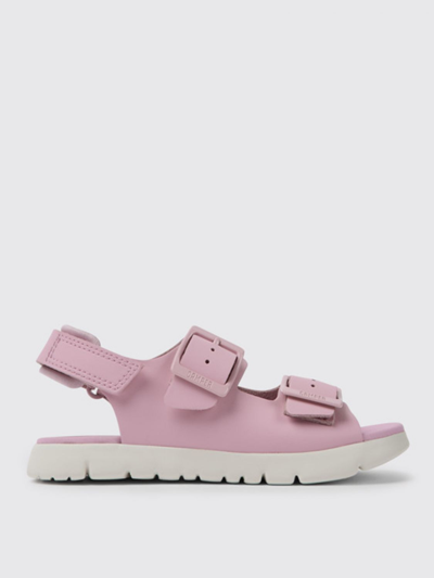 Shop Camper Oruga  Sandals In Leather In Pink