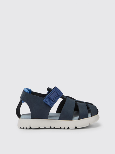 Shop Camper Oruga  Sandals In Calfskin And Fabric In Blue