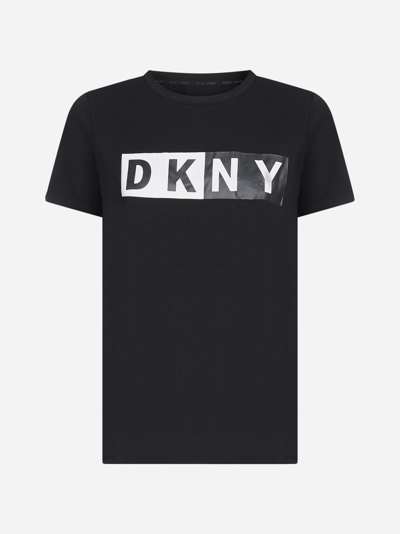 Shop Dkny Logo Cotton-blend T-shirt