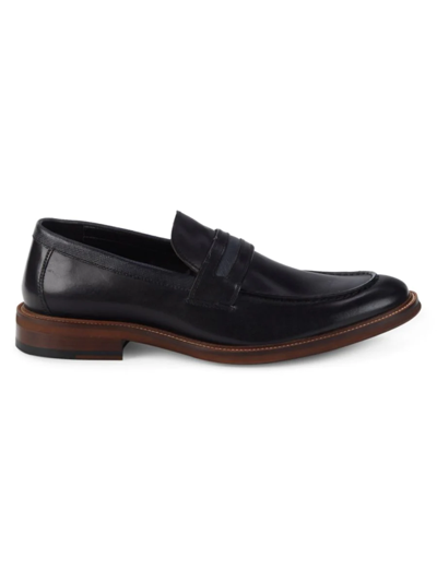 Shop Kenneth Cole New York Men's Prewitt Leather Penny Loafers In Black Grey
