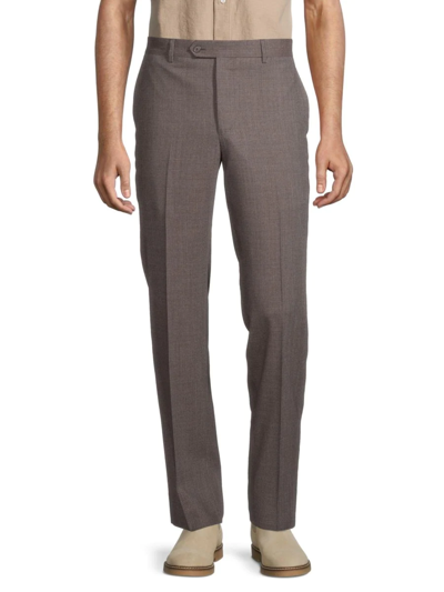 Shop Saks Fifth Avenue Men's Plaid Wool Pants In Brown