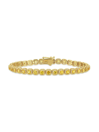 Shop Saks Fifth Avenue Women's 14k Yellow Gold & Yellow Sapphire Tennis Bracelet
