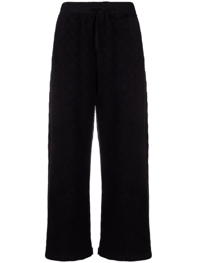 Shop Ambush Monogram Jacquard Wide-leg Trousers In Black