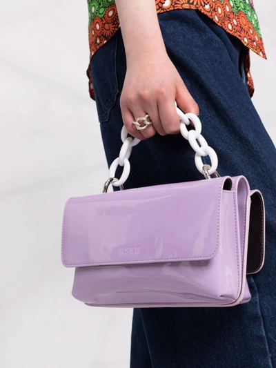 Shop Msgm Twin Double Tote Bag In Violett