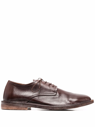 Shop Moma Lace-up Leather Shoes In Braun