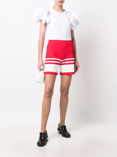 Shop Boutique Moschino Sailor Mood Shorts In Rot