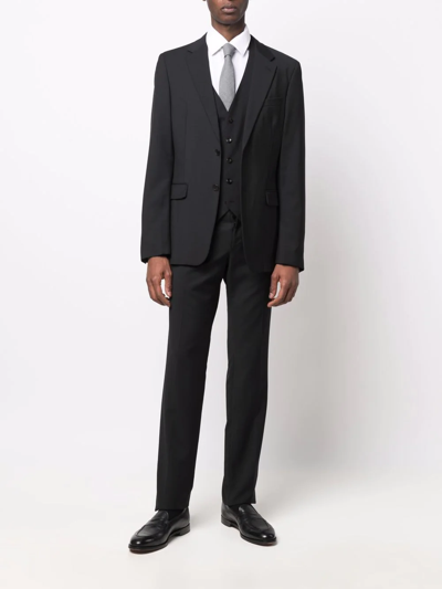 Tonello Slim-fit Tailored Waistcoat In Schwarz