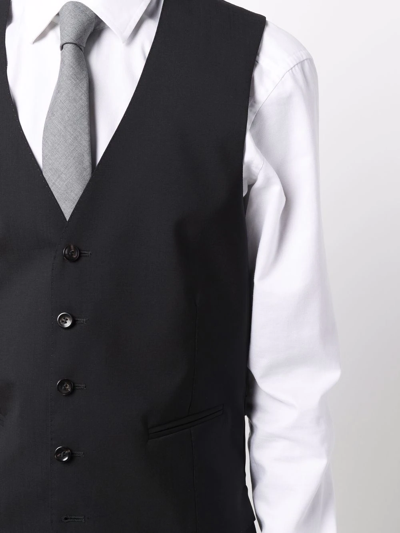Tonello Slim-fit Tailored Waistcoat In Schwarz
