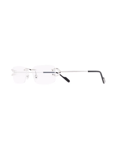 Shop Cartier Square-frame Rimless Glasses In Silber
