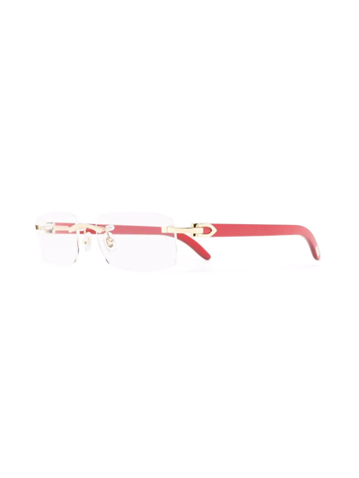 Cartier Rimless Square-frame Glasses In Schwarz