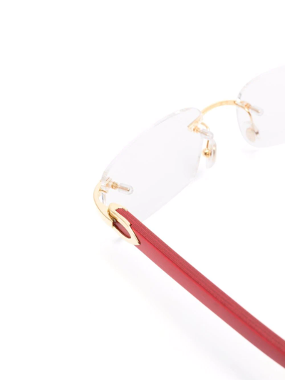 Cartier Rimless Square-frame Glasses In Schwarz