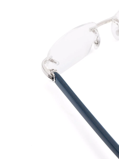 Cartier Rimless Square-frame Glasses In Blau