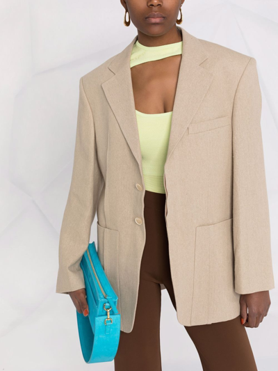 Jacquemus La Veste Sauge Virgin Wool Blazer In Nude