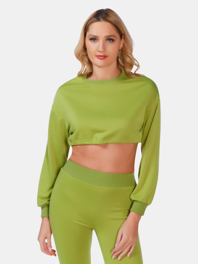 Shop London Rag Stay Snug Cropped Sweatshirt In Green