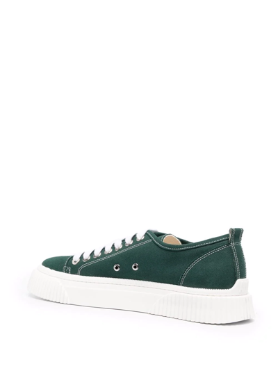 Shop Ami Alexandre Mattiussi Canvas Low-top Sneakers In Green