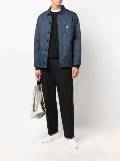 Shop Mackintosh Chore Quilted Jacket In Blue