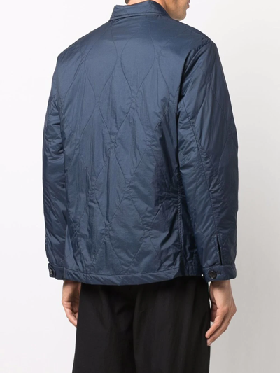 Shop Mackintosh Chore Quilted Jacket In Blue