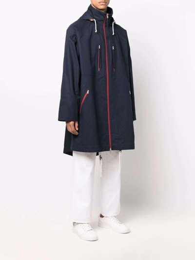 Shop Jil Sander Cotton Parka Coat In Blue