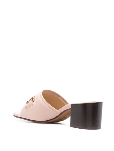 Shop Doucal's Horsebit Detail Sandals In Pink
