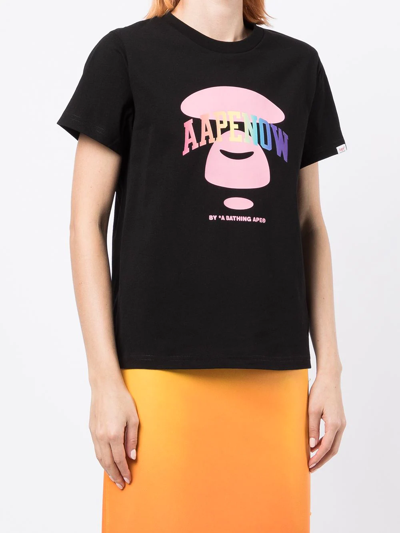 Shop Aape By A Bathing Ape Aapenow Logo-print T-shirt In Black