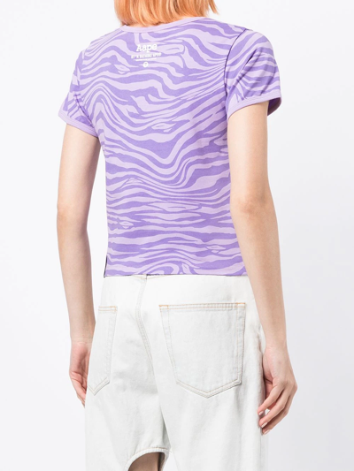 Shop Aape By A Bathing Ape Logo Zebra-print T-shirt In Purple