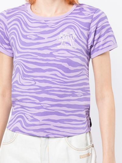 Shop Aape By A Bathing Ape Logo Zebra-print T-shirt In Purple