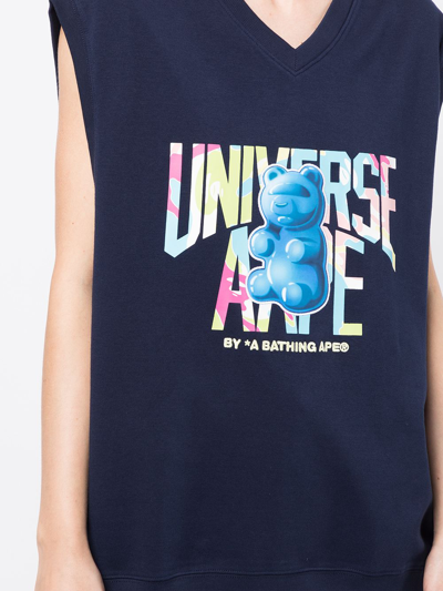 Shop Aape By A Bathing Ape Universe Aape Sleeveless T-shirt In Blue