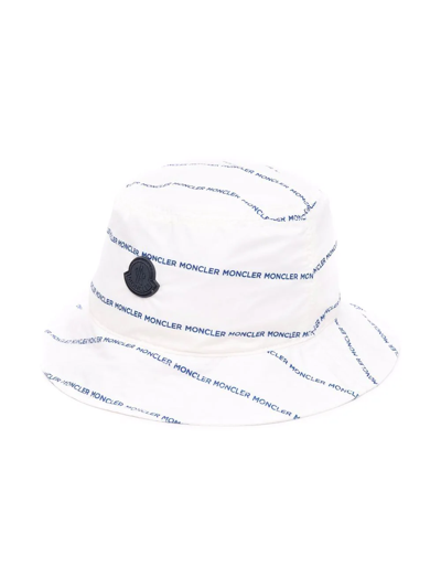 Shop Moncler Logo-print Bucket Hat In Neutrals