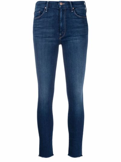 Shop Mother Mid-rise Skinny Jeans In Blue