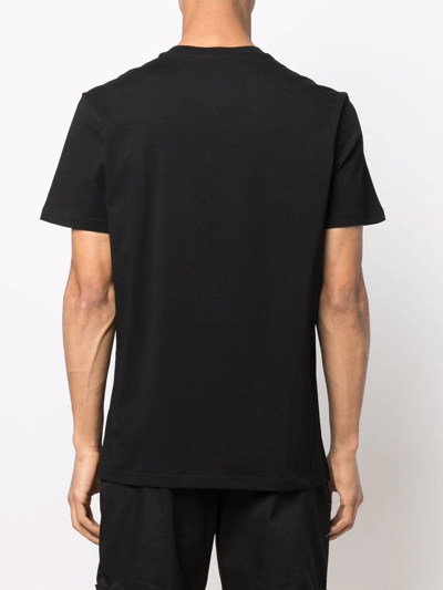 Shop Moschino Logo-print Organic Cotton T-shirt In Black