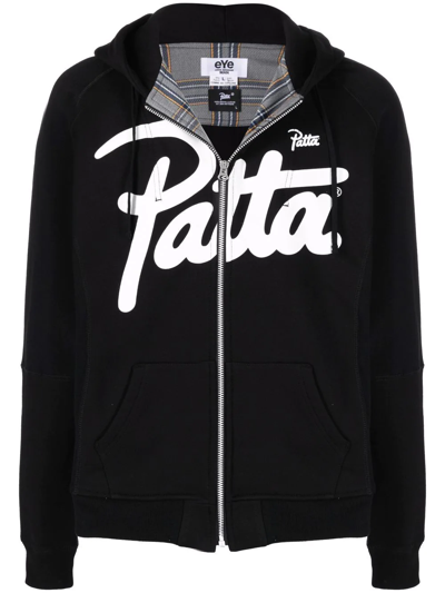 Shop Junya Watanabe Patta-print Hoodie In Black