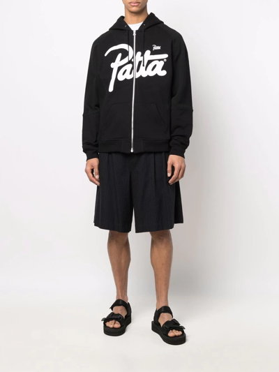 Shop Junya Watanabe Patta-print Hoodie In Black