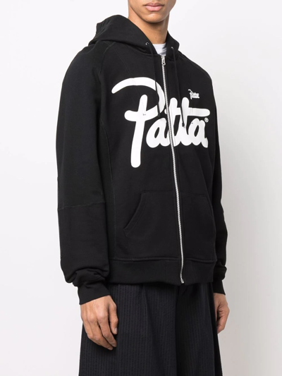 Shop Junya Watanabe Patta-print Hoodie In Black