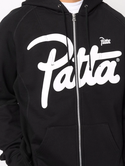 Shop Junya Watanabe Patta-print Hoodie In Black