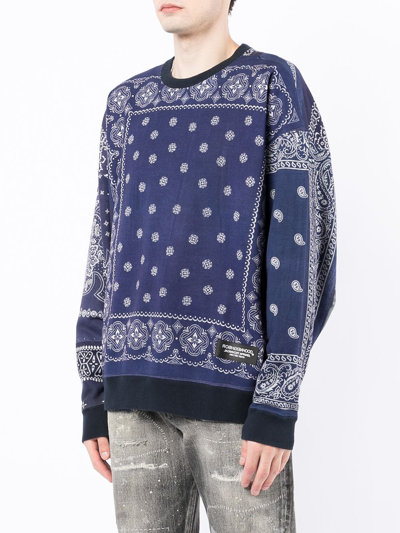 Shop Neighborhood Patchwork Bandana-print Sweatshirt In Blau